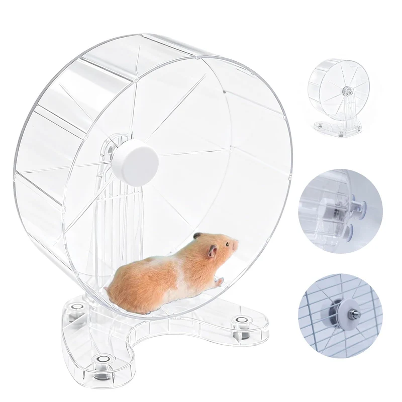 Roue Hamster Stinzgie 8,7'' Silencieuse – Trois Méthodes d’installation | Jouet pour Petits Animaux