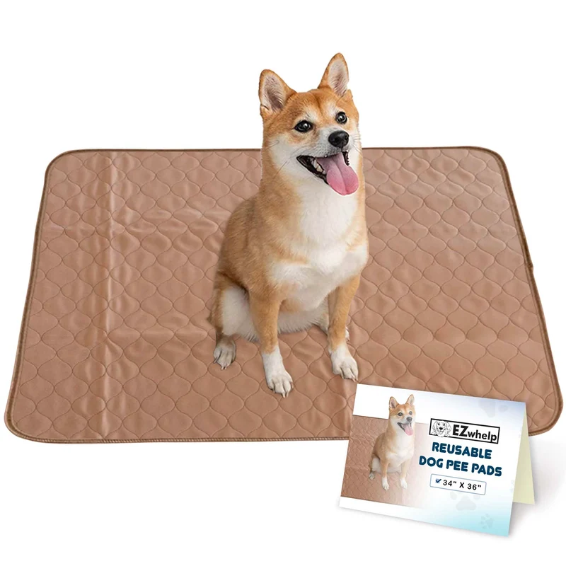 EZwhelp Tapis Absorbants Réutilisables pour Chien – Imperméables, Lavables et Coins Arrondis – 91 x 86 cm