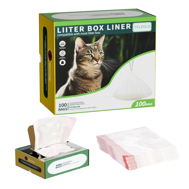 TELEGLO – Lot de 100 Sacs Litière à Corde pour Litter-Robot 3/4 – Ultra-Résistants