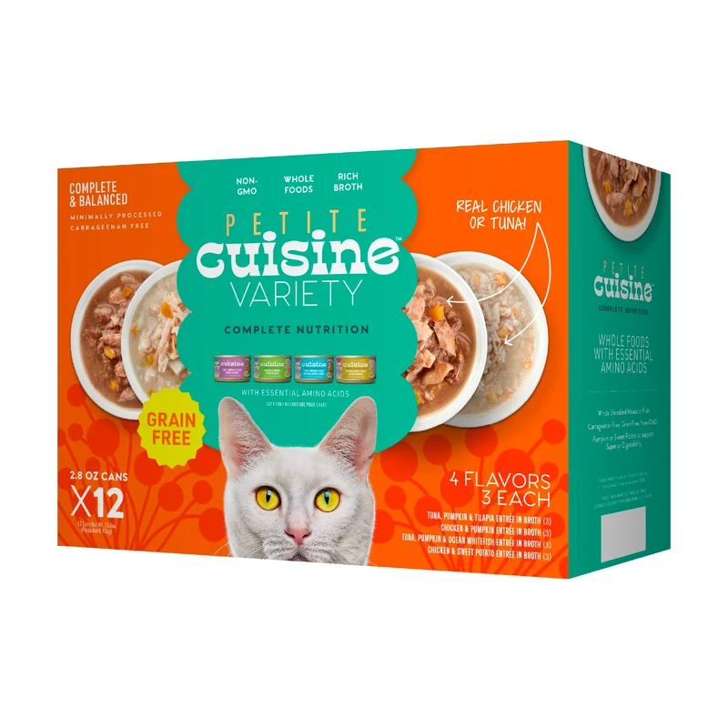 PETITE CUISINE Nourriture humide pour chats – Lot varié (12 boîtes de 2,8 oz)