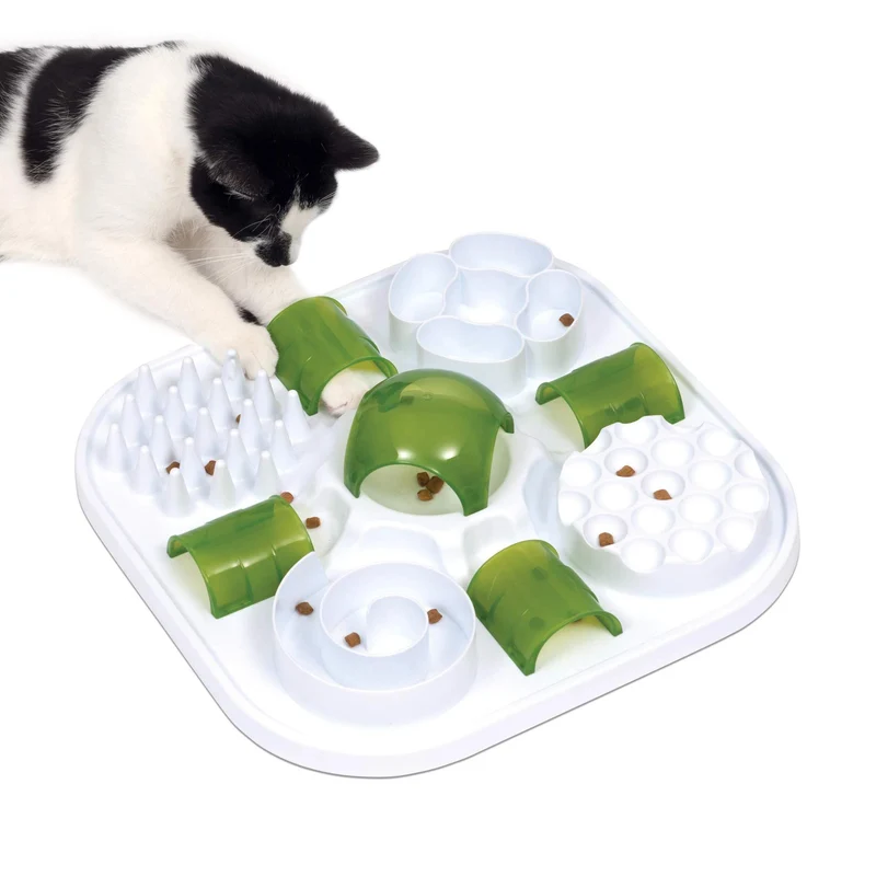 Catit Play Cat Treat Puzzle — Jouet Interactif pour Chat (43010, Blanc)