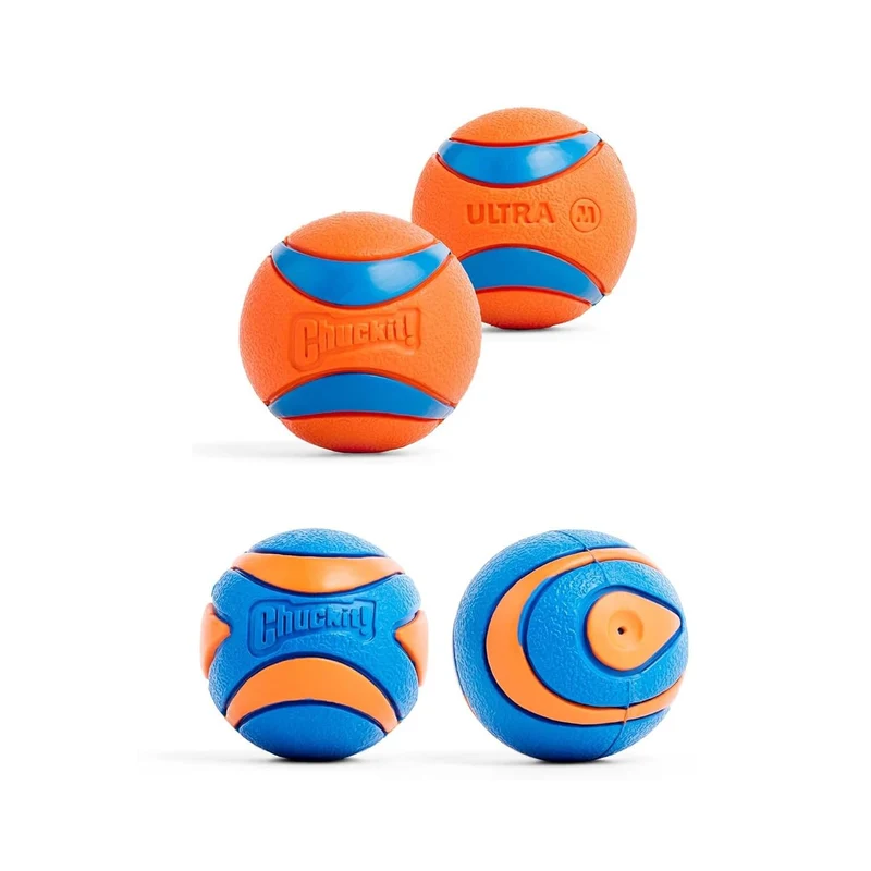 Chuckit! Ultra Ball – Balle moyenne 2,5 pouces pour chiens 20-60 lb | Lot de 4, flottante