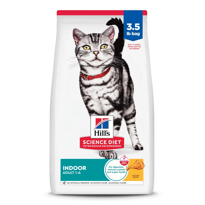 Hill's Science Diet Chat Adulte 1-6 Intérieur – Croquettes au Poulet, 3,5 lb