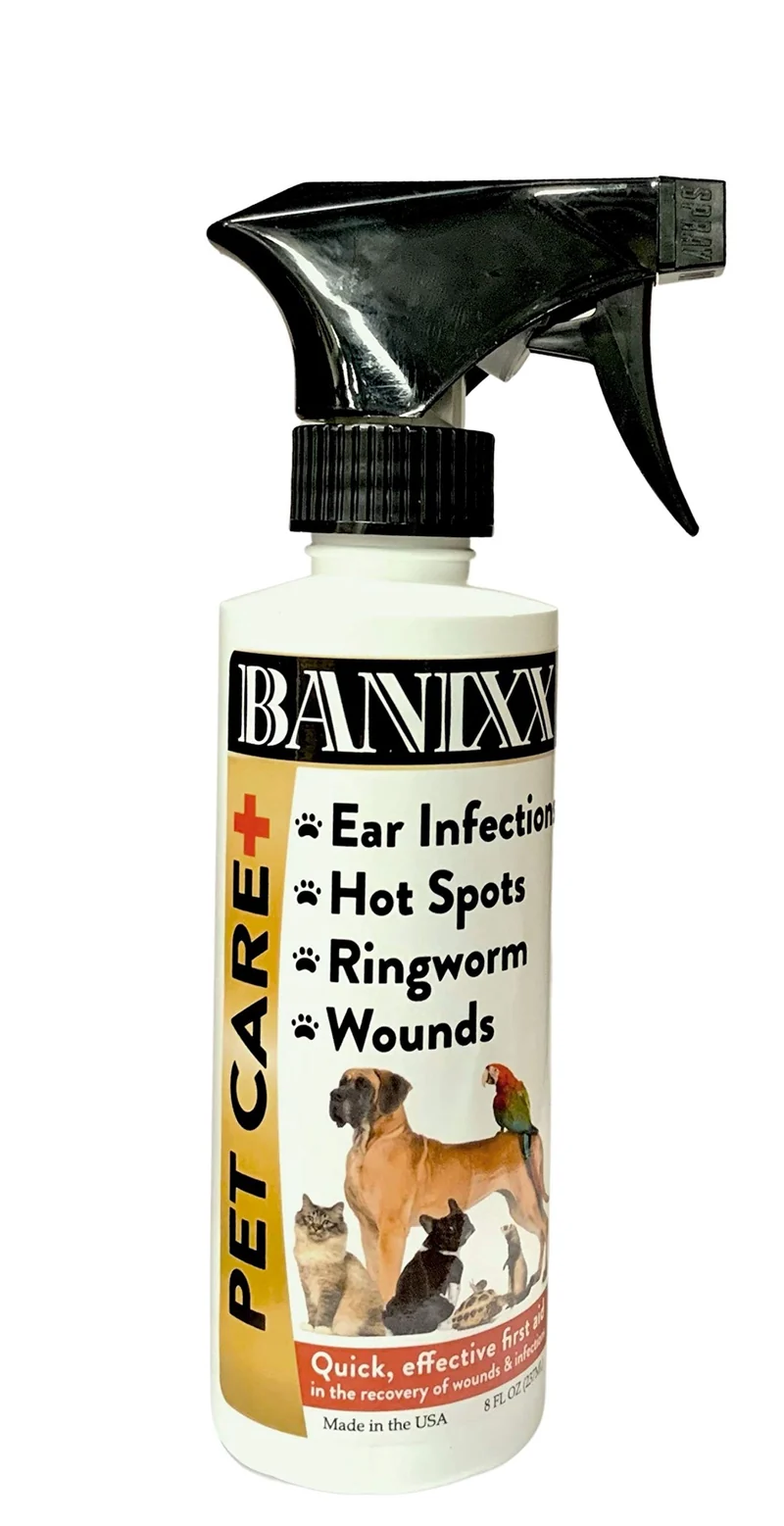 Banixx - Spray Soin Chevaux et Animaux | Sans alcool, Sans taches, Sans odeur | Fabriqué aux États-Unis (2 oz)