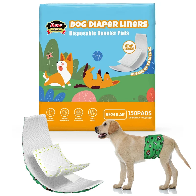 Dono — Inserts absorbants pour chiens mâles et femelles, 150 pièces