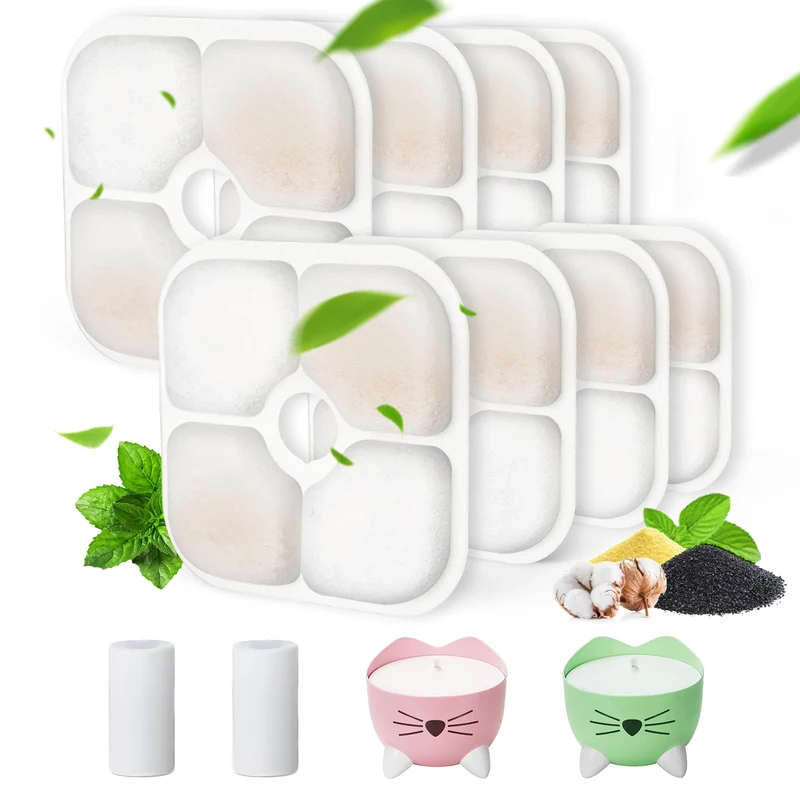 Filtre Fontaine Chat Daoxuan pour PIXI – Pack 8 Filtres et Tuyaux de Pompe Inclus