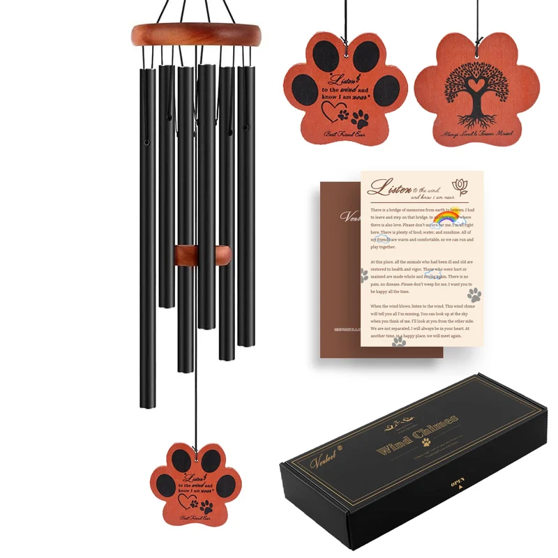 VENBEEL Carillon Mémoriel pour Chien – 28 pouces, Cadeau de Deuil et Souvenir