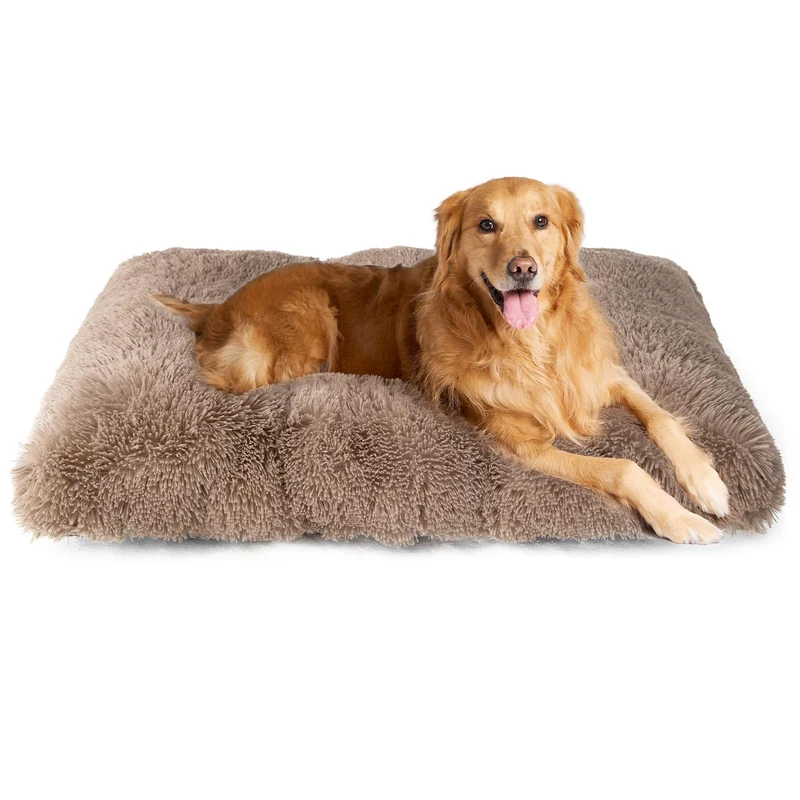 EHEYCIGA Nid pour Chien XXL – Couchage Crate en Peluche, Confort Doux, Base Antidérapante, Lavable