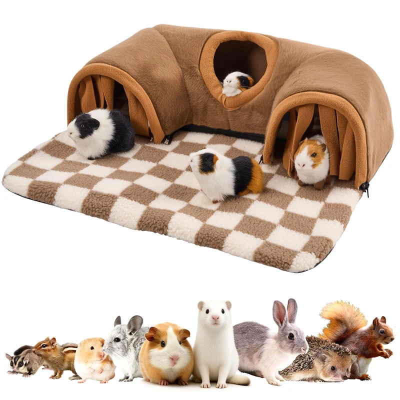 Avont Tunnel Cachette Cochon d’Inde - Grand Refuge Doux pour Petits Animaux