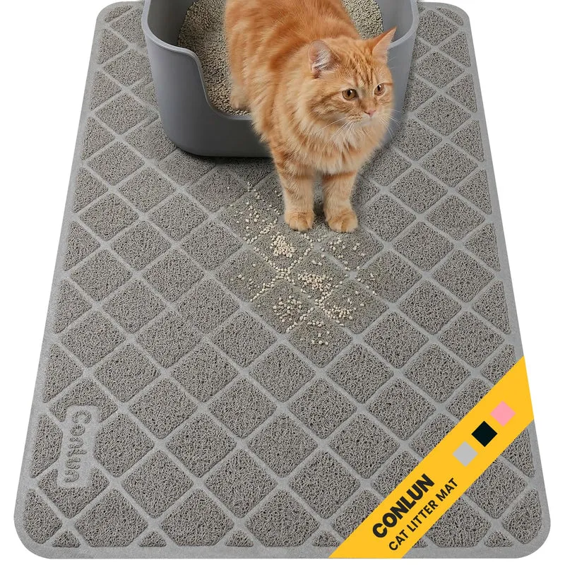 Conlun Tapis Litière 40x28 cm – Grille PVC, Anti-Debordement, Doux et Imperméable