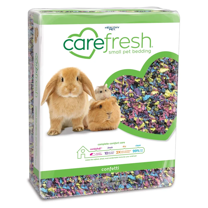 Carefresh Confetti – Litière confetti pour petits animaux, 50 L (Pack variable) – L0410