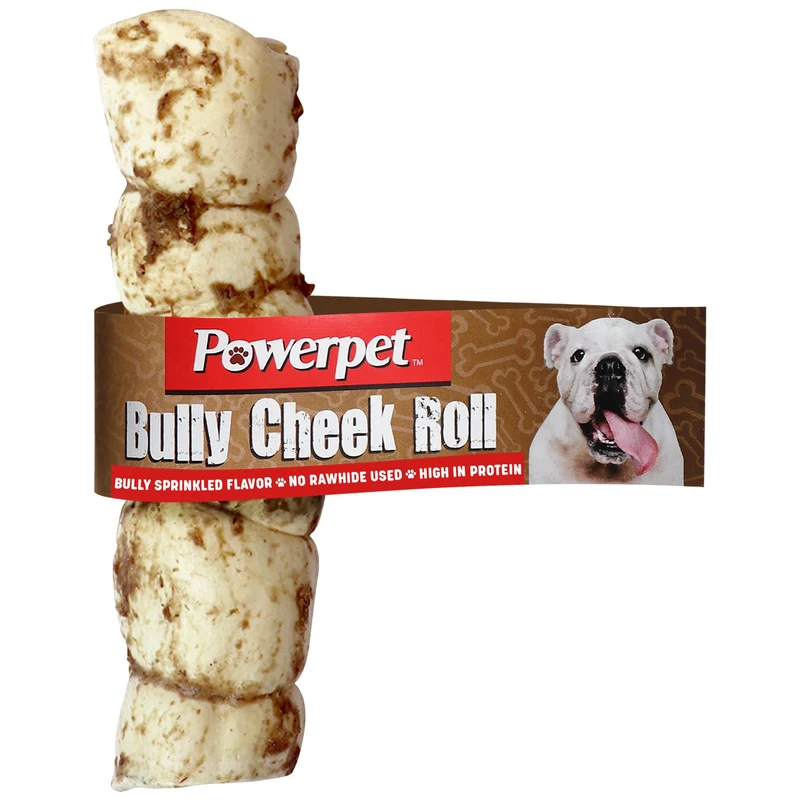 Powerpet Rouleaux Joue Boeuf Bully – 100% Naturel, Protéine Élevée, Sans Rawhide