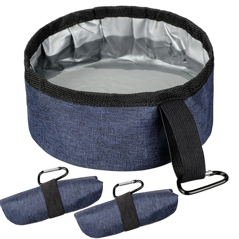 Meanplan 2 Pack Bols Chien Pliants – Bols Voyage Portable Eau et Nourriture 40 oz Bleu Foncé