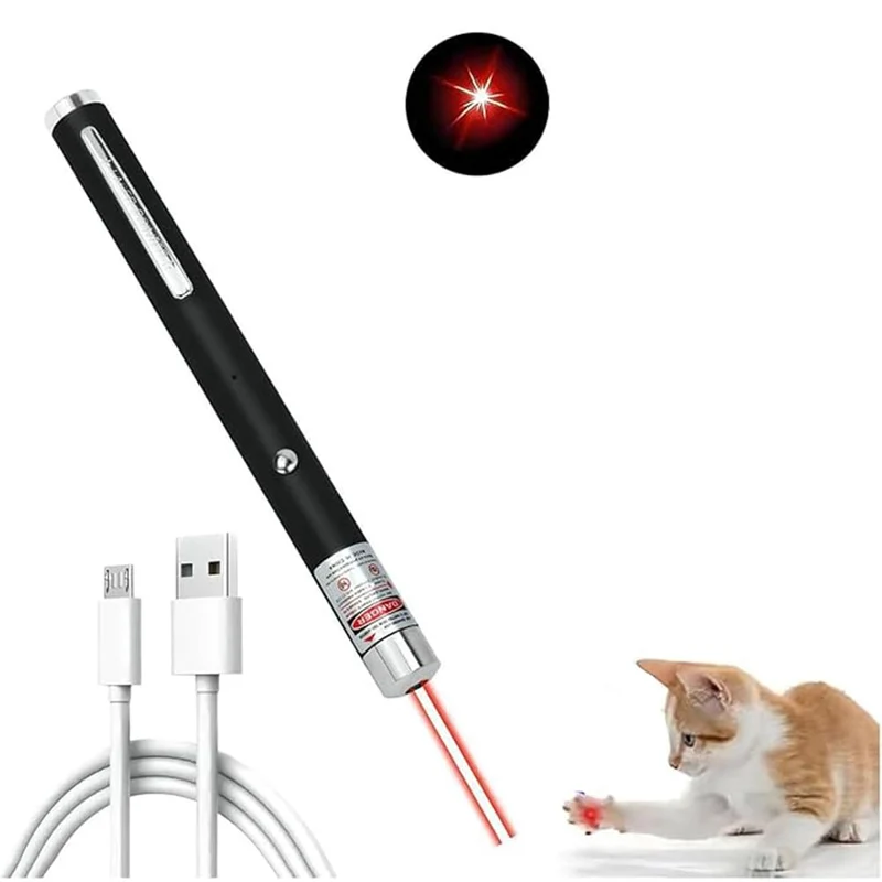 WNZQK Pointeur Laser Rechargeable pour Chats et Chiens – Jouet Interactif Rouge
