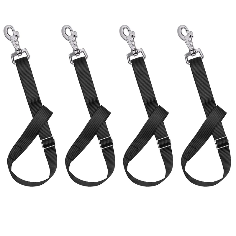 Rosemarie – Sangles de seau pour cheval, réglables en nylon jusqu'à 700 lb, pack de 4 (noir)