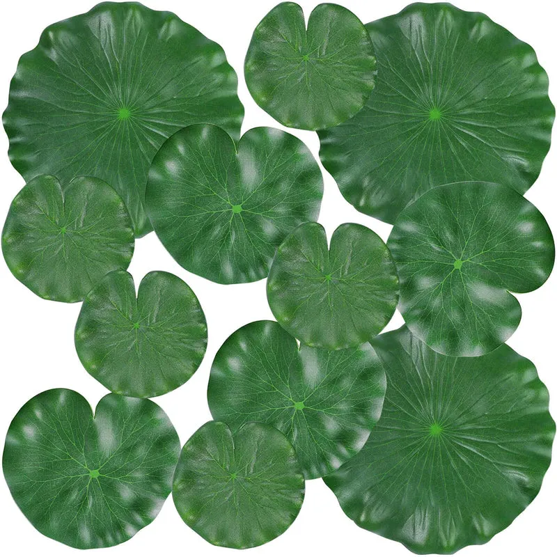FFNIU Nénuphars Flottants pour Étang – Ensemble de 12 Pièces, Feuilles de Lotus Artificielles