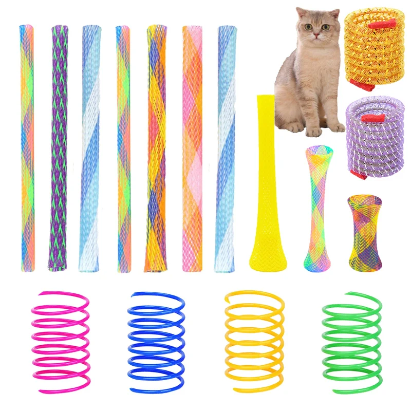 AIMICOCA – 46 Pièces Jouets Chat : Boucles et Tubes Colorés pour Jeux Intérieurs