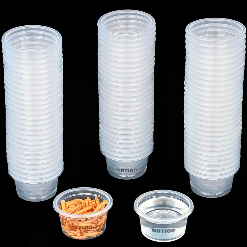 MRTIOO – 100 gobelets alimentation et eau 1 oz pour gecko à crête et petits reptiles