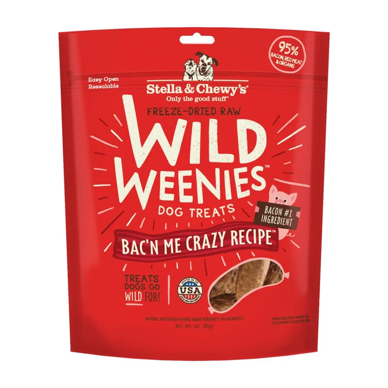 Stella & Chewy's Wild Weenies Dog Treats - Bac'n Me Crazy (Bacon) (3.25oz)