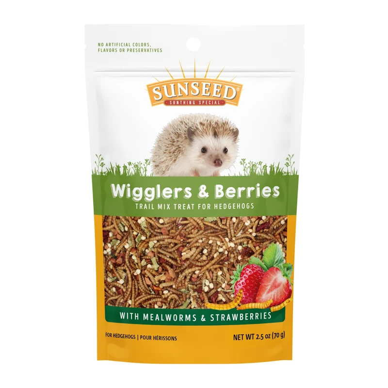 Sunseed Vita Prima Wigglers & Berries — Friandise Protéinée pour Hérissons, Complément Quotidien Délicieux