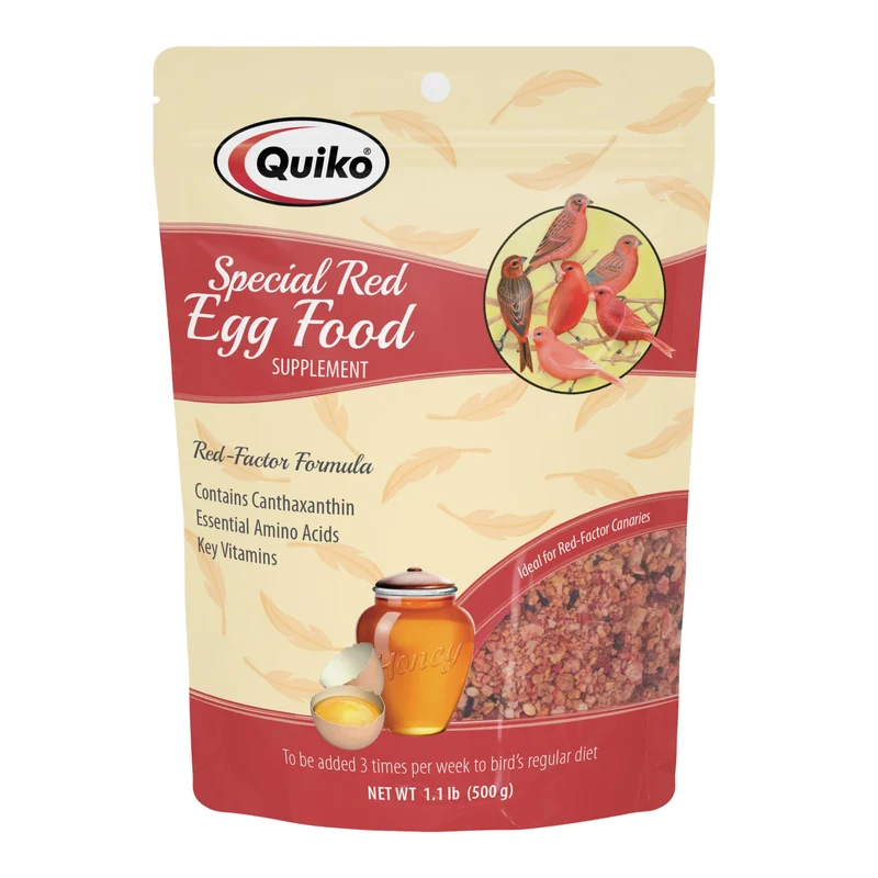 Quiko Special Rouge Œuf – Formule Facteur Rouge avec Canthaxanthine pour Canaris, Sachet 0,5 kg