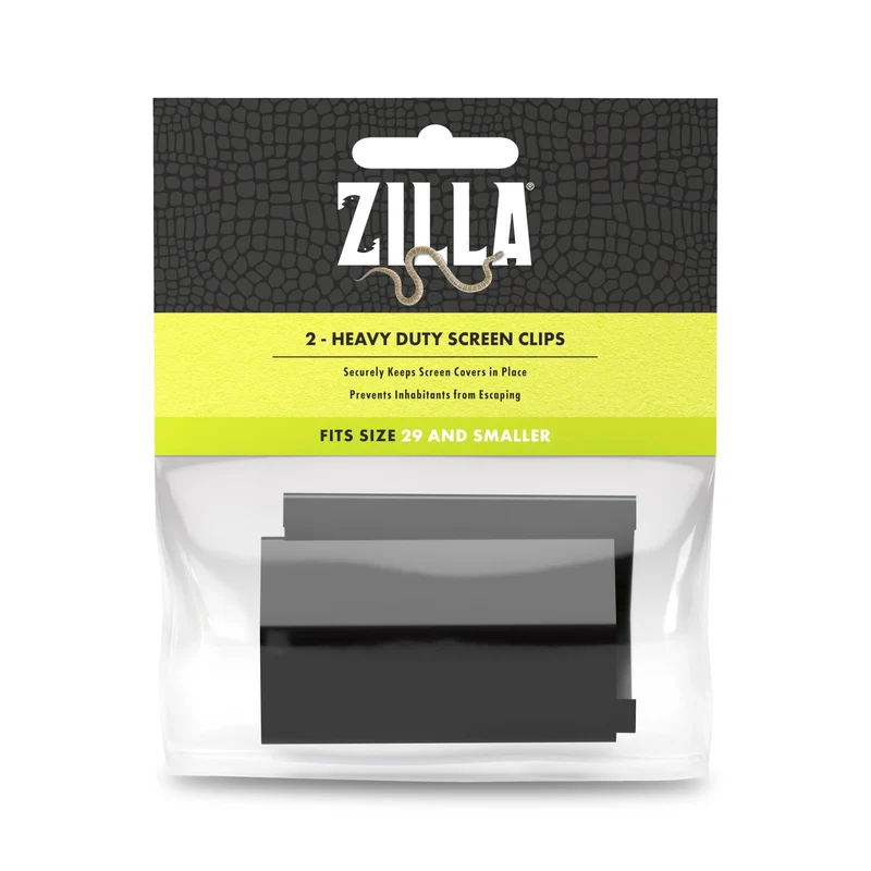 Zilla Clips d'Écran Robustes – Fixation du couvre-écran pour terrarium, 5–29 gal, Lot de 2, Petit