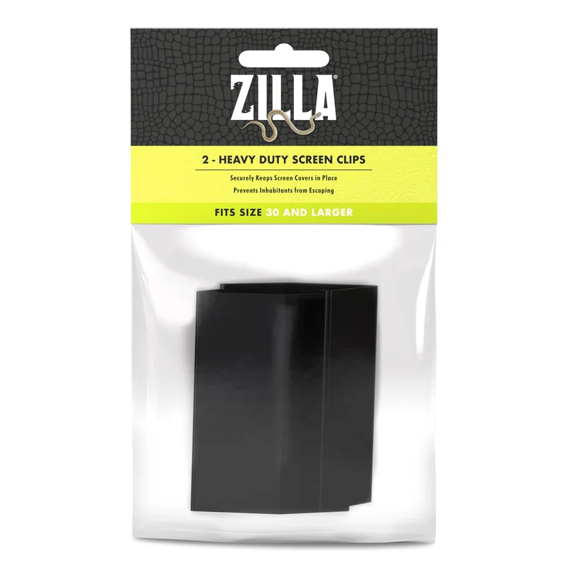 Zilla Clips Robustes pour Couvre-Écran du Terrarium – Pour 30 Gal et Plus, Lot de 2, Grand