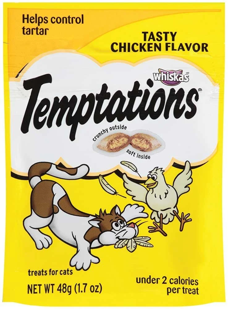 Temptations Friandises Classiques pour Chats — Saveur Poulet, Croquant et Cœur Doux