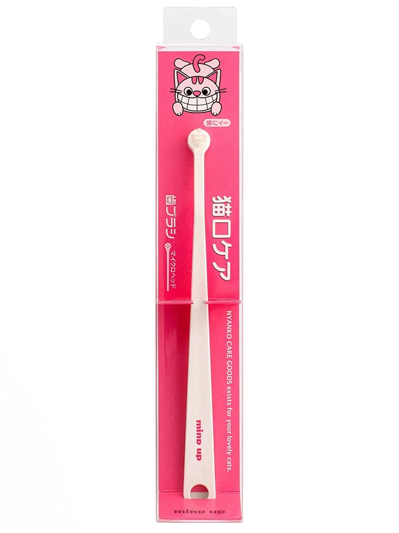 MIND UP – Brosse à dents pour chats avec micro-tête et angle 15°, accessibilité facilitée – Fabriqué au Japon