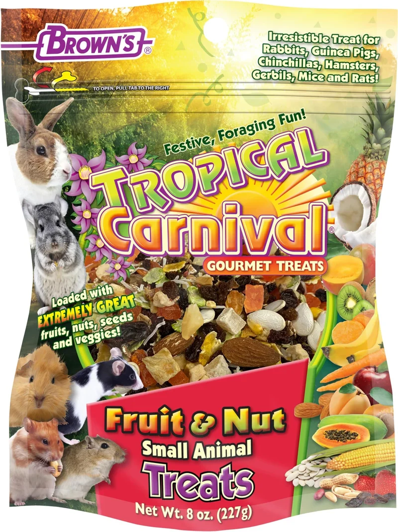 Tropical Carnival – Friandises Fruits et Noix pour Petits Animaux (8 oz) — Lapins et Compagnie