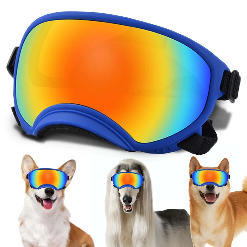 NICERINC PET Lunettes pour Chien Moyen – Protection UV, Sangle Réglable et Confort