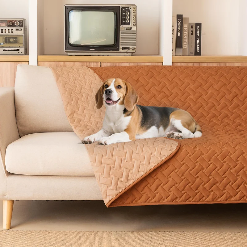gogobunny | Couverture pour chien imperméable double face 208x259 cm – teintes orange citrouille foncé et clair