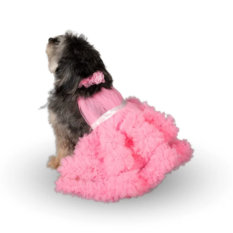 Robe Puptail pour chien avec bandana – Rose, Tailles M à XXL, pour chiens moyens et grands