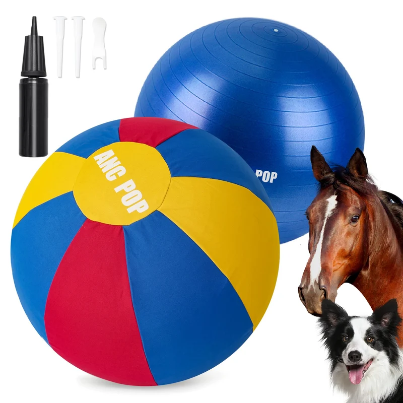 ANC POP Ballon d’entraînement 25 pouces pour chiens et chevaux – kit complet avec pompe et housse robuste