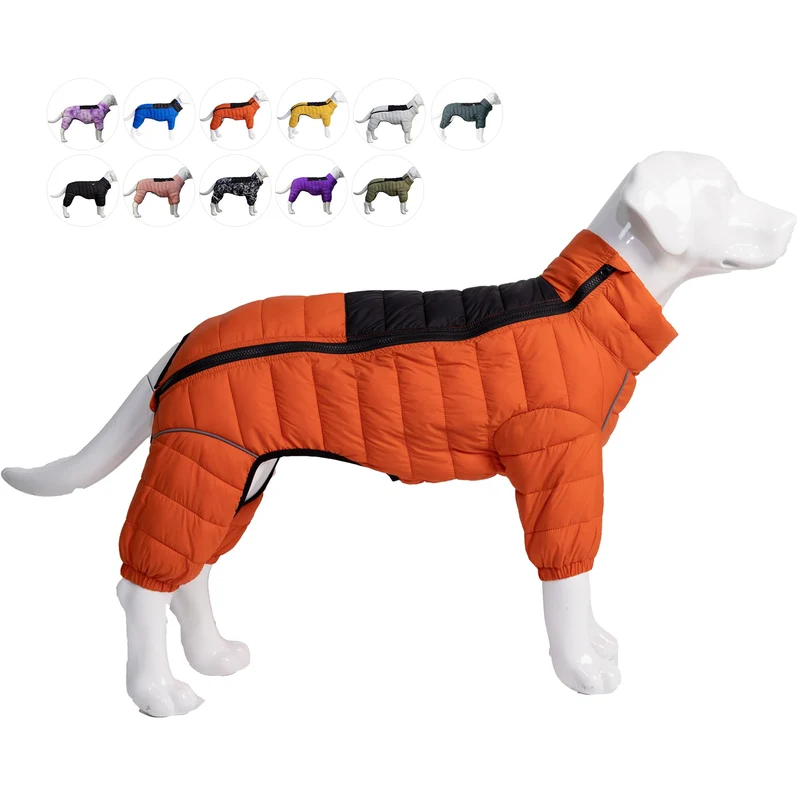 Lovelonglong Manteau Chien Orange XXXXL – Quatre Pattes, Imperméable, Réfléchissant, Zip Ajustable