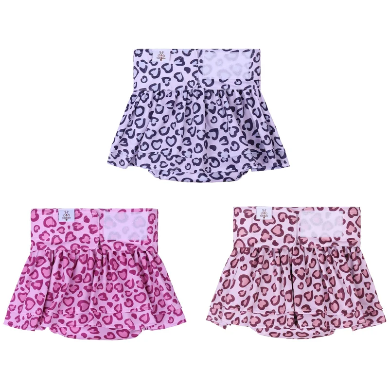 CuteBone Couches pour Chien Femelle avec Jupe – Ensemble Réutilisable 3 Pack QBD07L