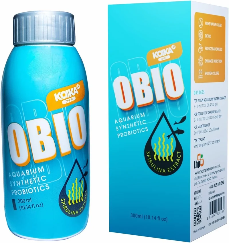 KOIKA OBIO Traitement d’eau d’aquarium – Effet rapide (8–10 h) | Digestion, immunité et croissance des poissons et crevettes