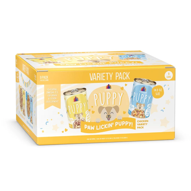 Weruva Paw Lickin' Puppy – Pack Découverte, 9 Boîtes de 14 oz (Chiots)