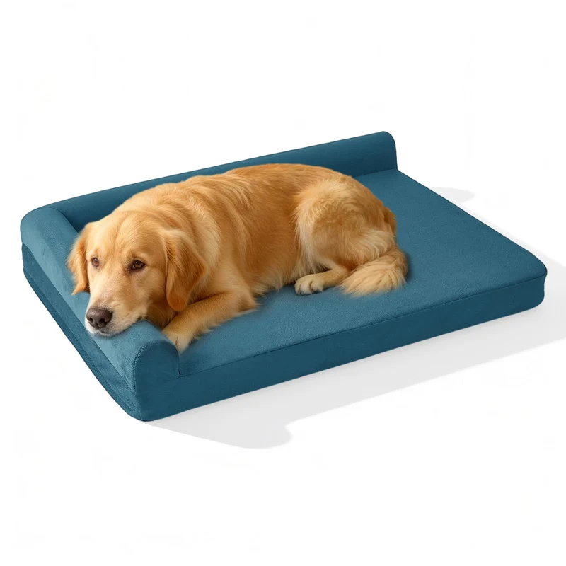 Lit Orthopédique pour Chien MIZZMIZZ – 44x32x7,5 pouces, Gel Mémoire Rafraîchissant, Housse Double Imperméable, Antidérapant Turquoise