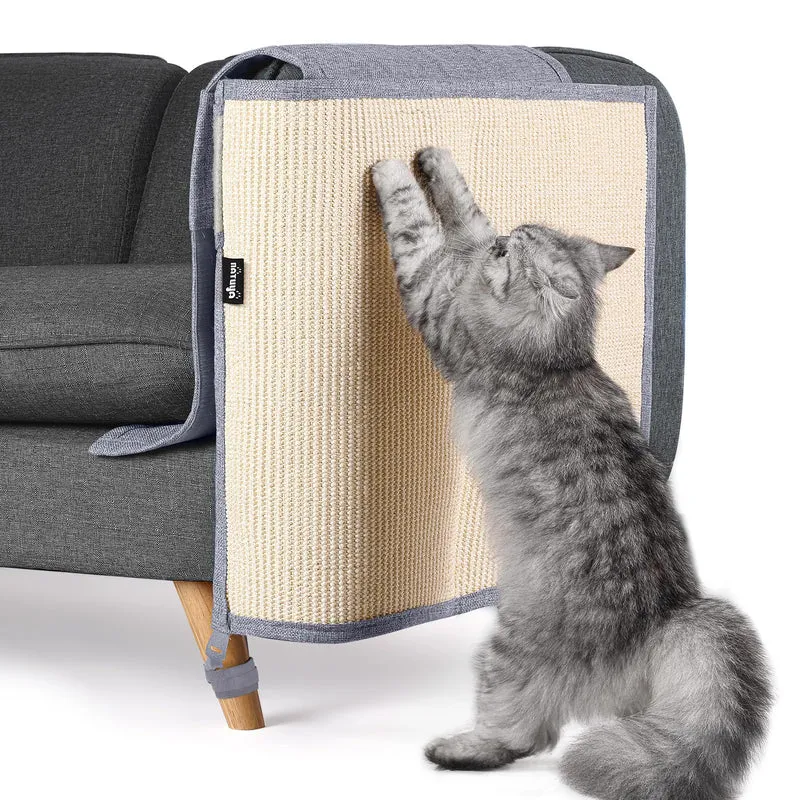 NATUYA – Protège-meubles pour chats, tapis sisal 50x70 cm (gris clair, côté gauche)