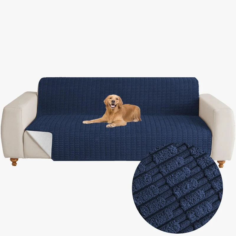 Muamar Housse de Canapé Chien 60x70 — Anti-Glisse et Imperméable Bleu Foncé