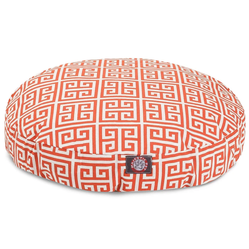 Majestic Pet Orange Towers – Lit rond moyen intérieur/extérieur pour chien, housse amovible lavable