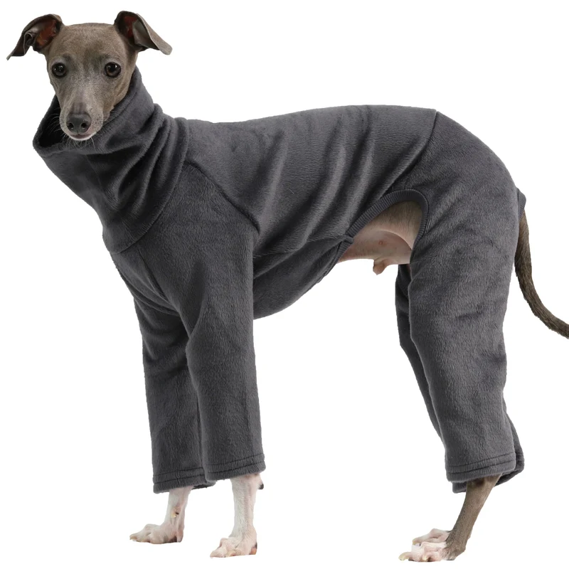 D Doggy Star — Pull en polaire pour lévrier italien et whippet (2XL, Charbon FLCE)