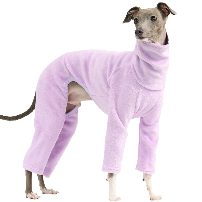 Doggystar Gilet polaire pour lévrier italien et whippet — col roulé violet (Taille M)