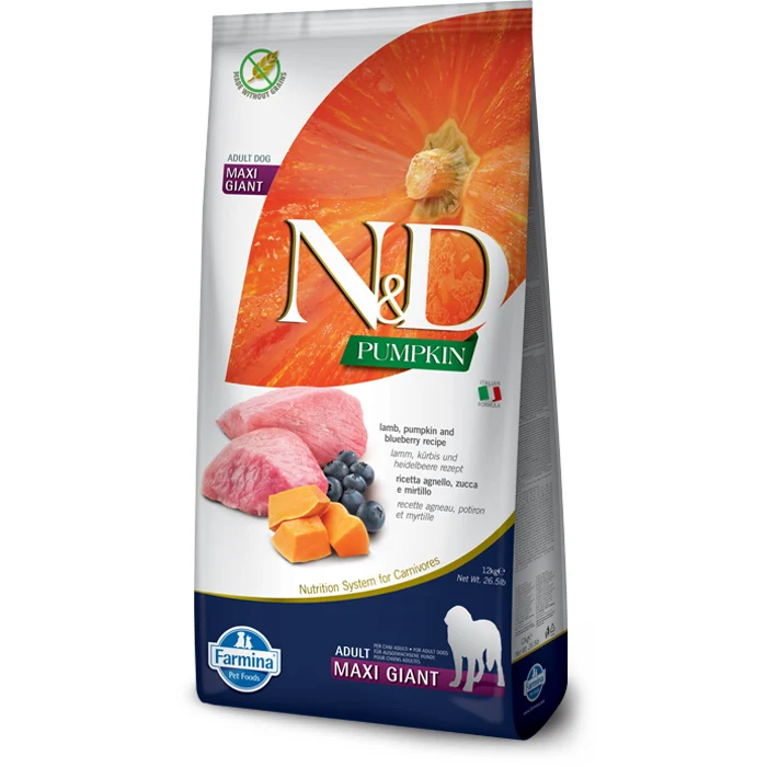 Farmina N&D Pumpkin - Lamb & Blueberry - Giant Adult Dog Food 26.4lb