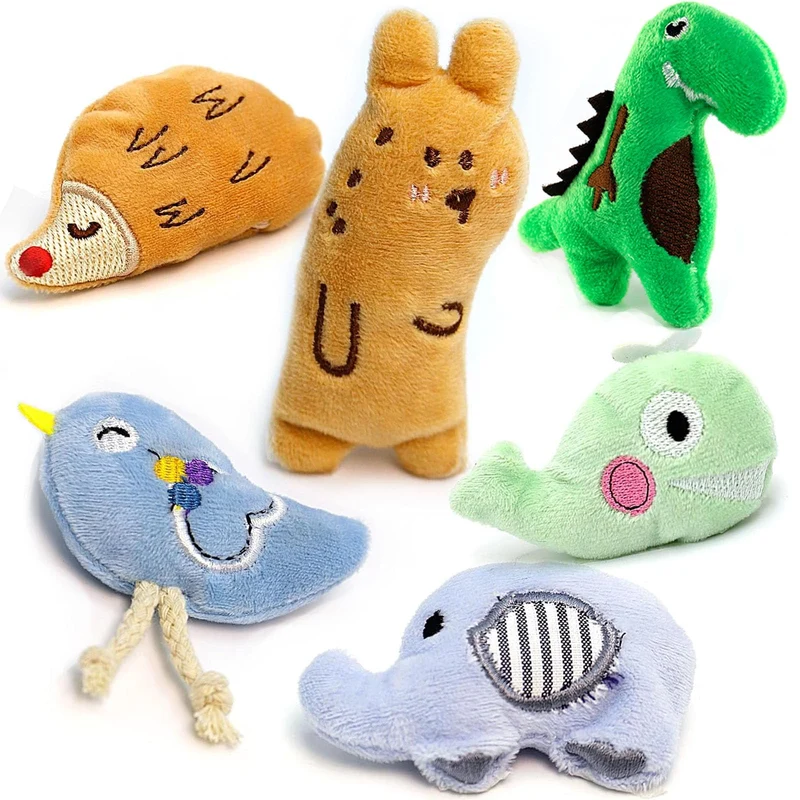 AZOFFYIU – Jouets interactifs pour chats (Pack de 6) avec herbe à chat — Souris, Oiseaux, Aubergine