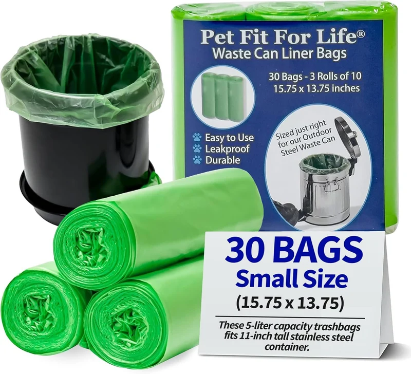 Pet Fit For Life – Sacs Poubelle Étanches 5 L, Lot de 3 Rouleaux (10 Sacs chacun)
