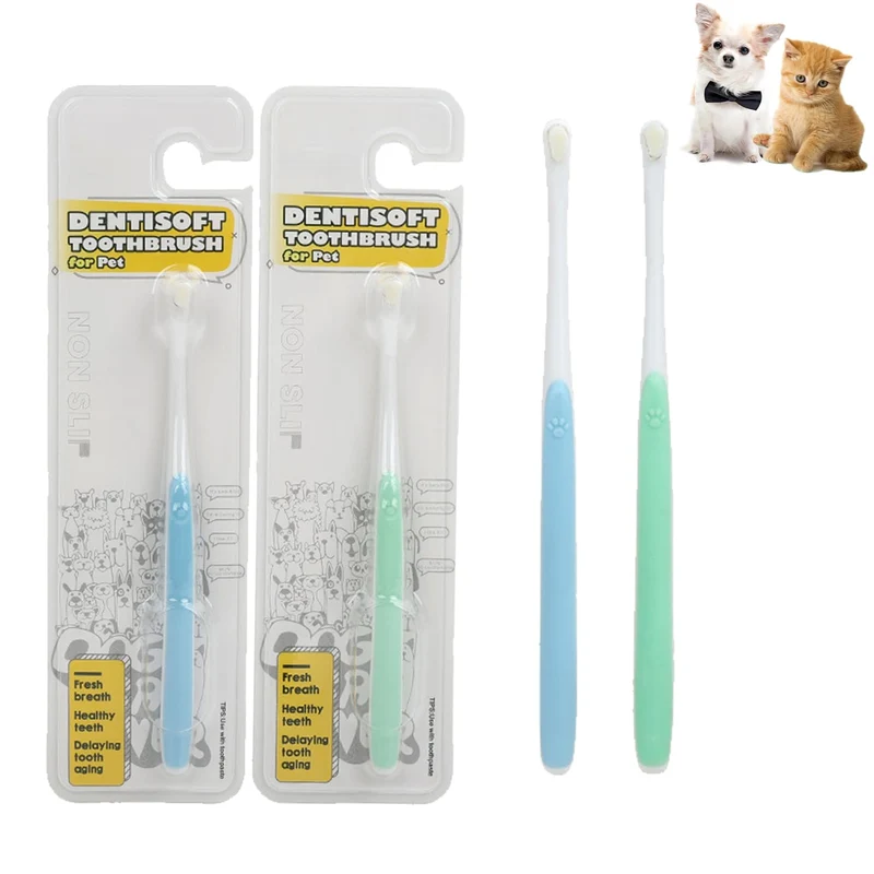 JGocot Petite Brosse Dentaire pour Chiens – Tête Micro et Poils Nano Doux