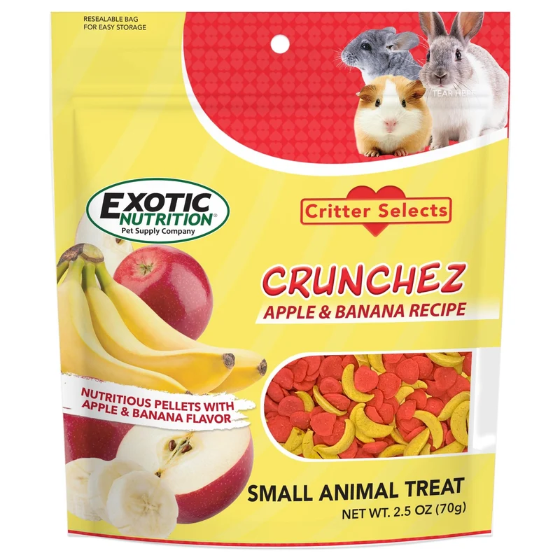 Exotic Nutrition Crunchez Pomme et Banane – Friandises croustillantes pour Petits Animaux