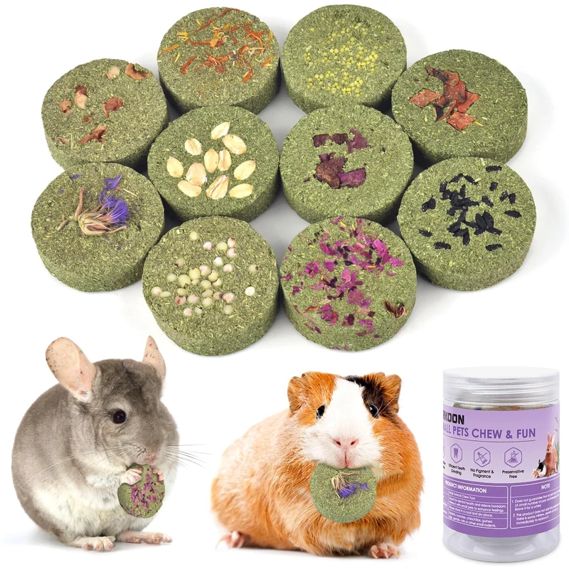 ERKOON Bloc A Mâcher: Foin Timothy 100% Comestible pour Lapins, Cobayes et Chinchillas
